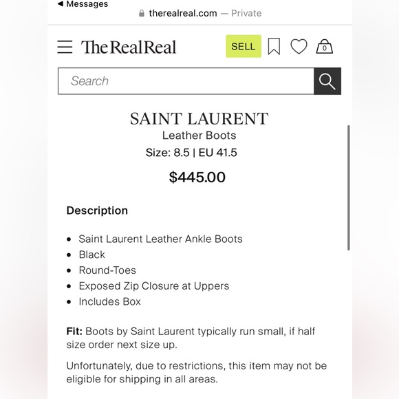 Saint Laurent Black Leather Ankle Boot - Picture 15 of 15